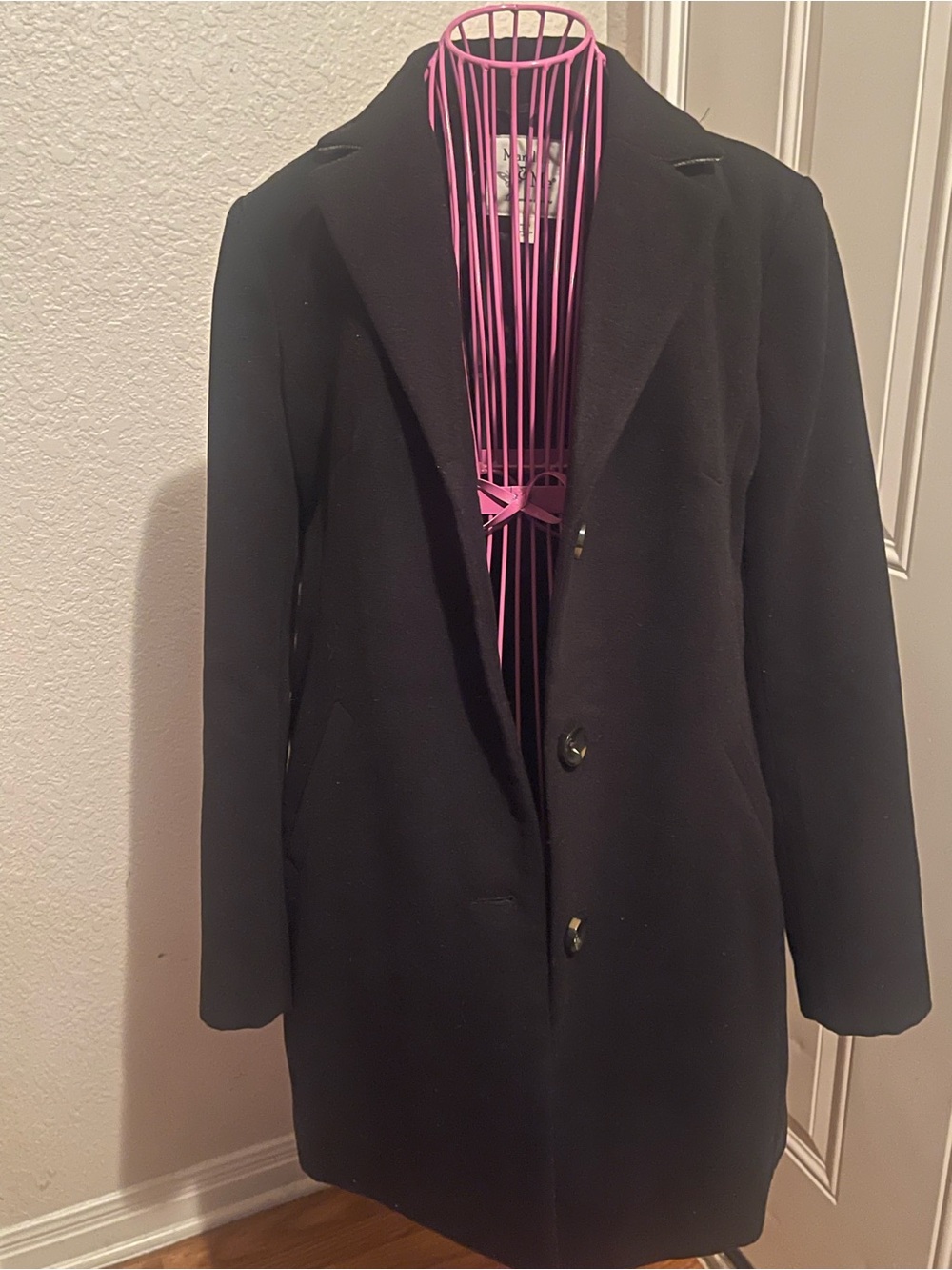 Maralyn & Me Black Wool Blend Classic Pea Coat